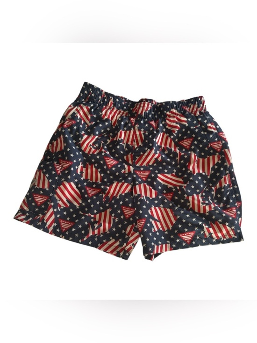 Columbia Boys Size 8 Navy Patriotic Flag Print Swim Shorts Swim Trunks Swimwear